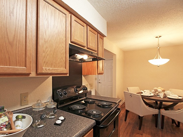apartment kitchen with Energy-Efficient Range